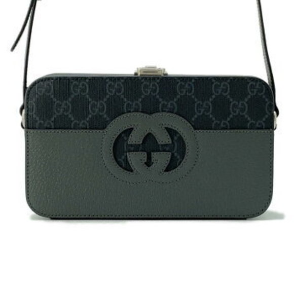 Gucci Shoulder Bag GG Supreme Interlocking GG Black - Picture 1 of 8